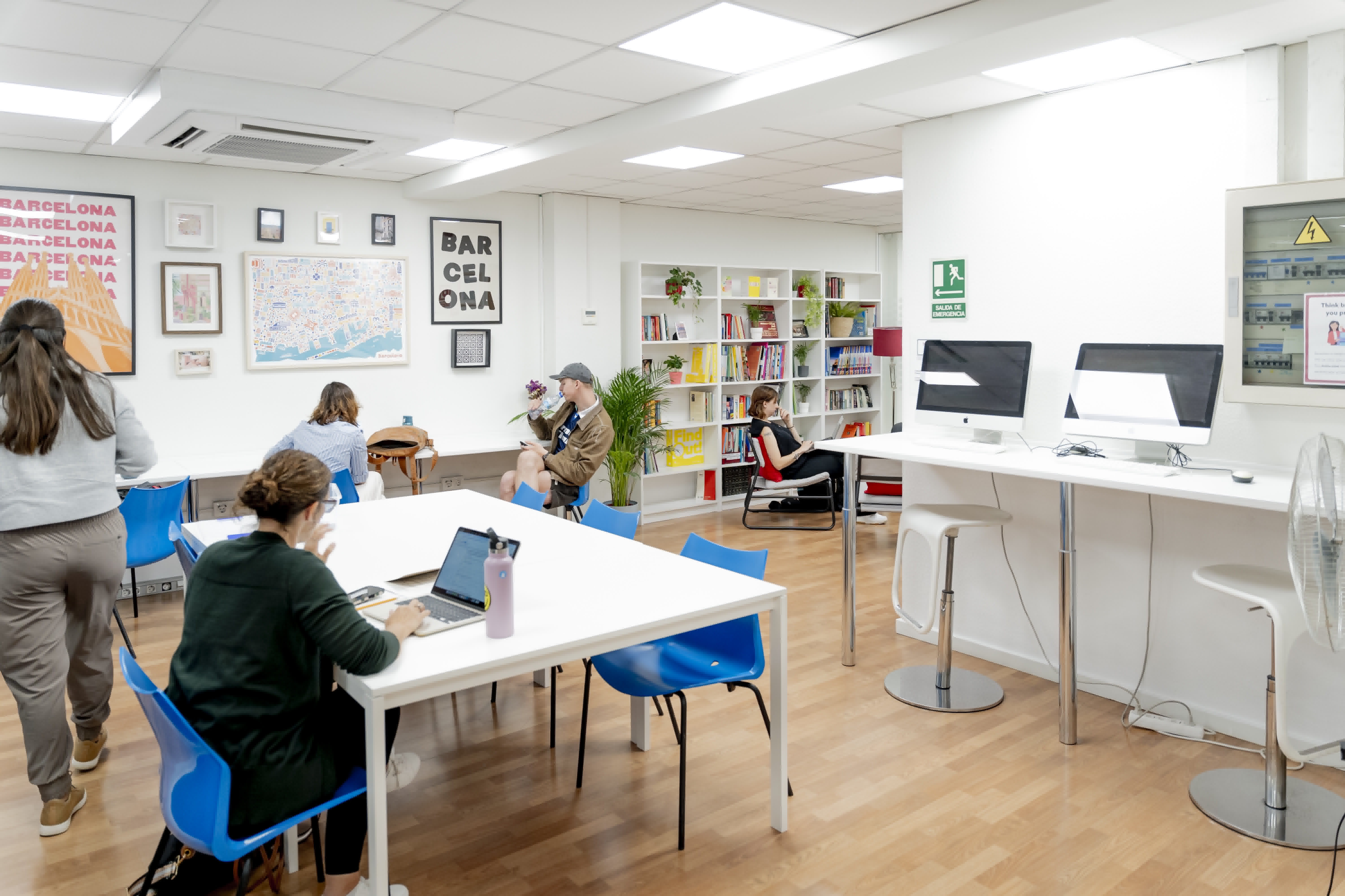 Students studying in the library