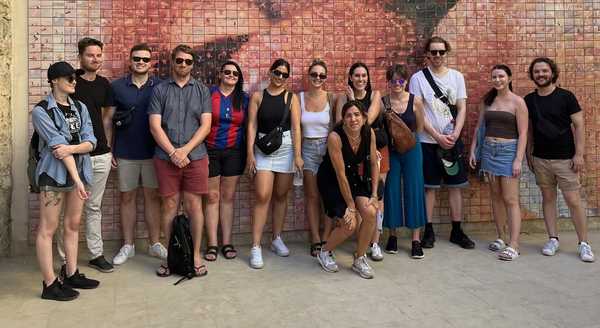 Students on a cultural activity in Barcelona