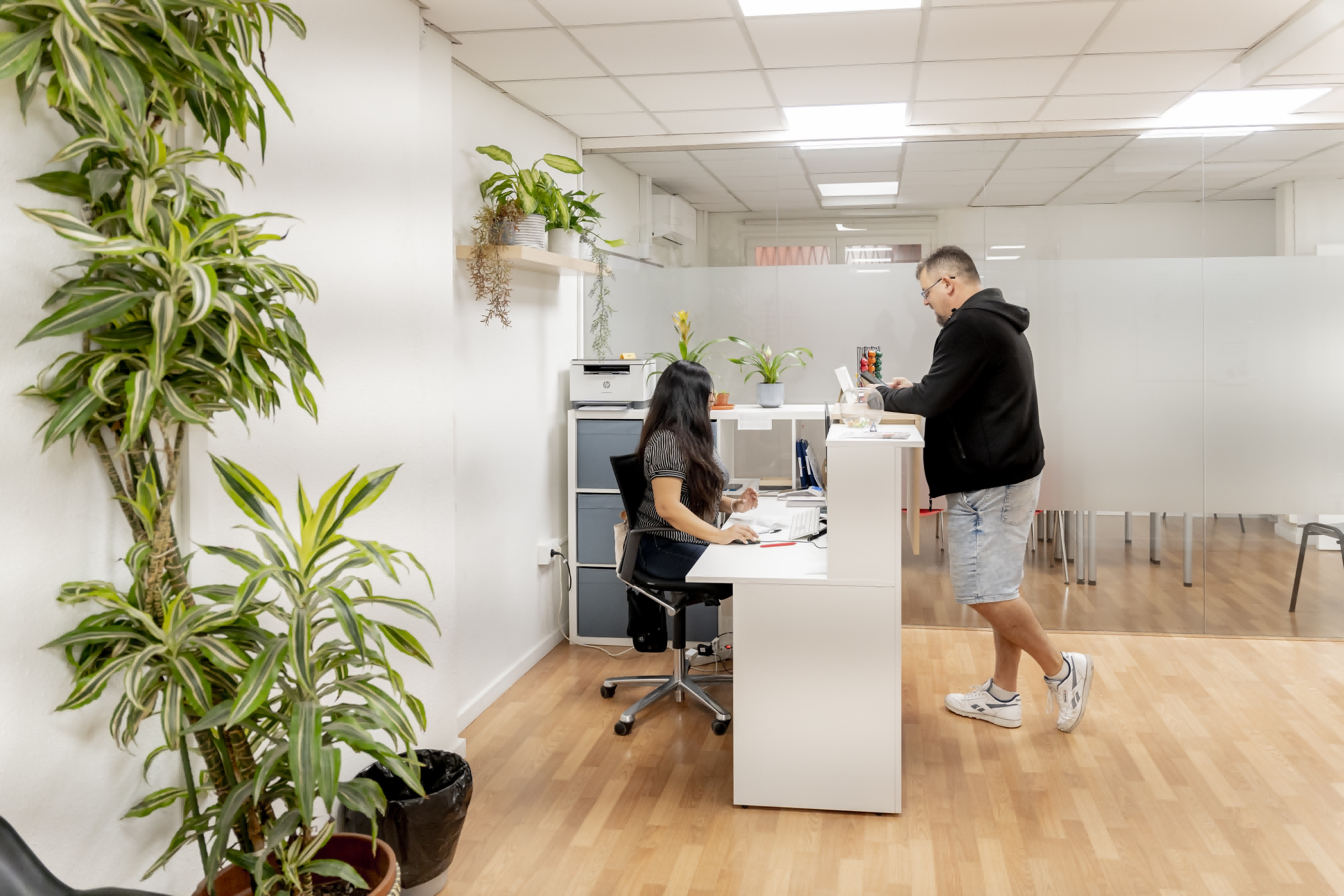 A student at reception