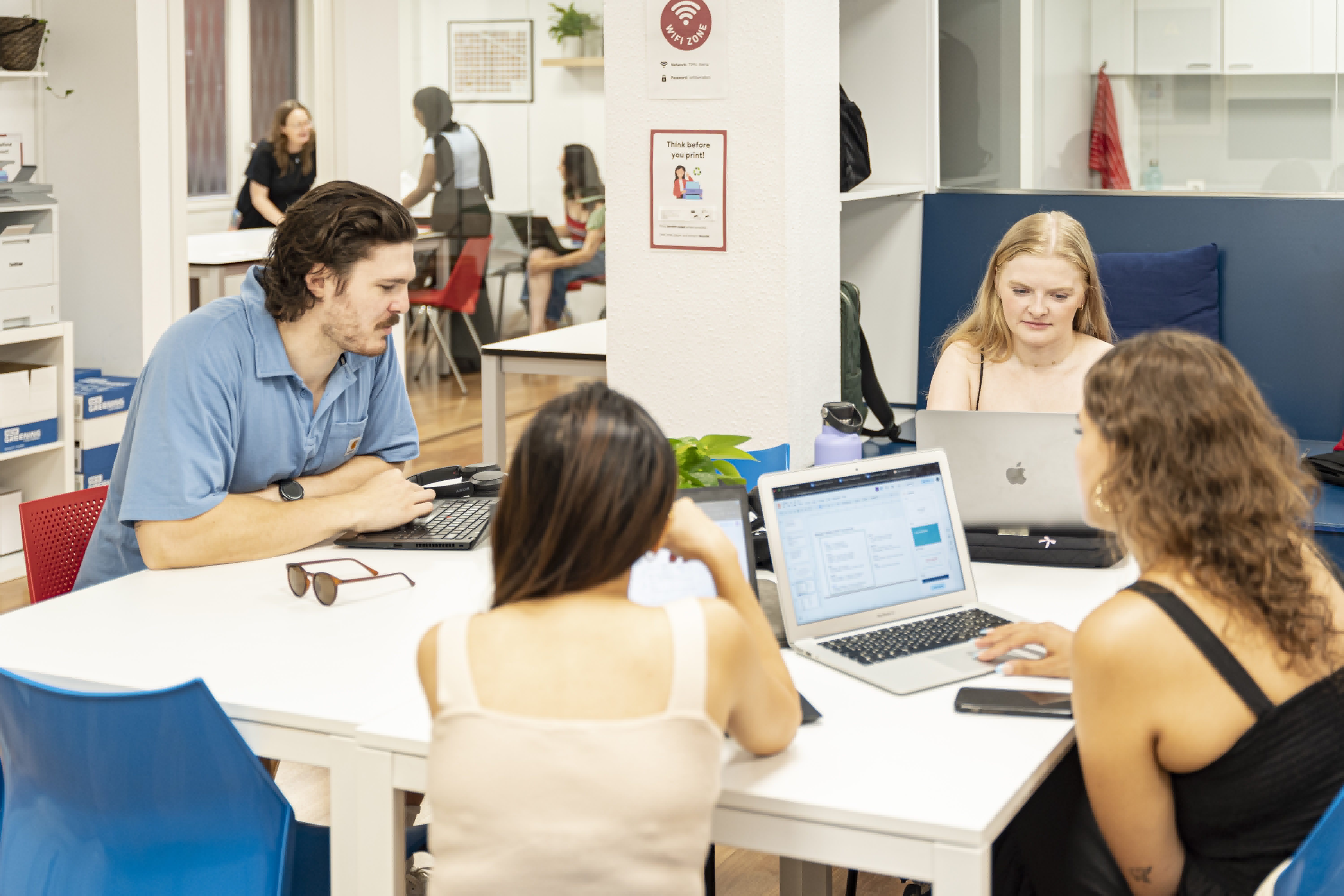 Students studying in the library