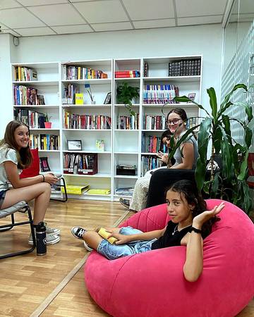 Reading in the Iberia Language Academy library