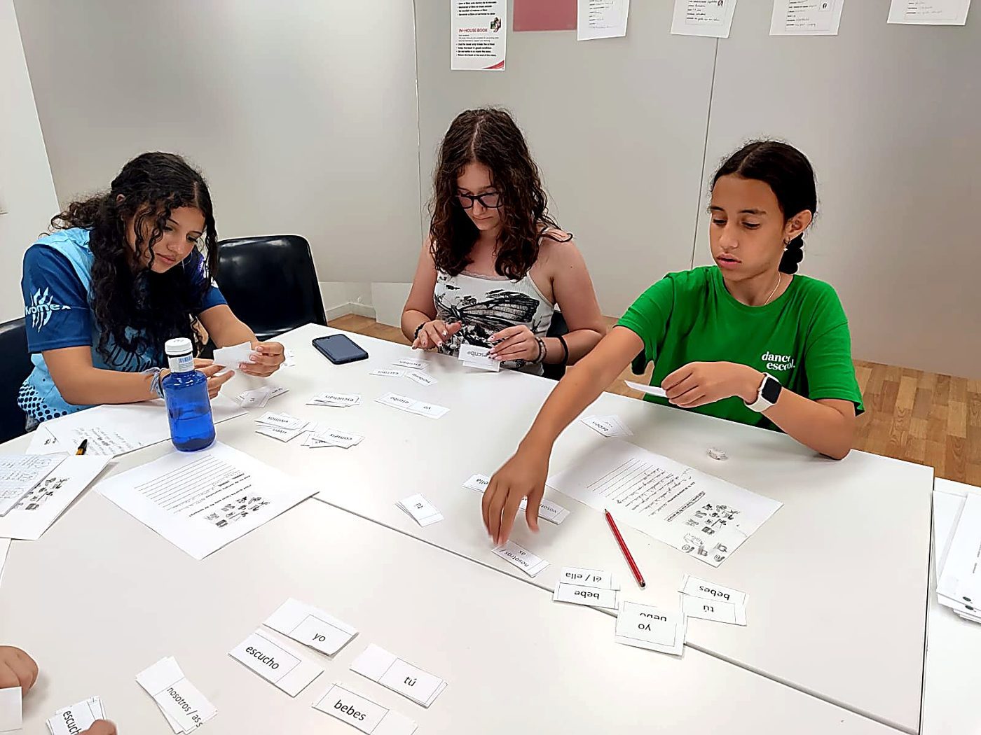 Teenagers in a Spanish class at Iberia Language Academy in Barcelona