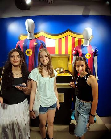 Campers visiting the FC Barcelona museum at Camp Nou